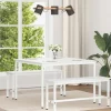vidaXL Matgrupper>Matbord Vit 110 x 110 x 75 cm Massiv furu