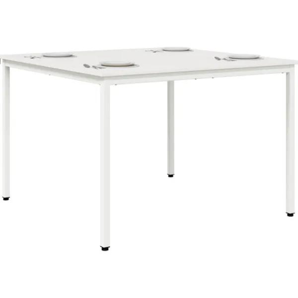 vidaXL Matgrupper>Matbord Vit 110 x 110 x 75 cm Massiv furu