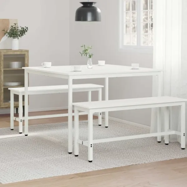 vidaXL Matgrupper>Matbord Vit 110 x 110 x 75 cm Massiv furu