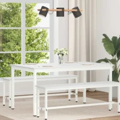 vidaXL Matgrupper>Matbord Vit 150 x 90 x 75 cm Massiv furu