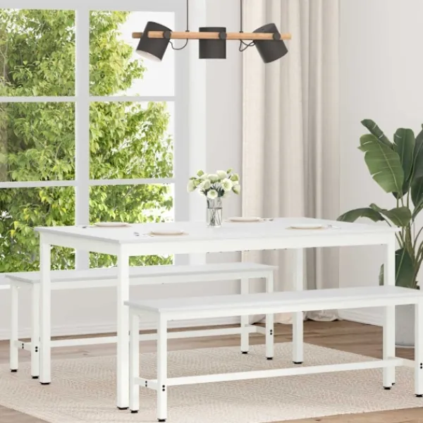 vidaXL Matgrupper>Matbord Vit 150 x 90 x 75 cm Massiv furu