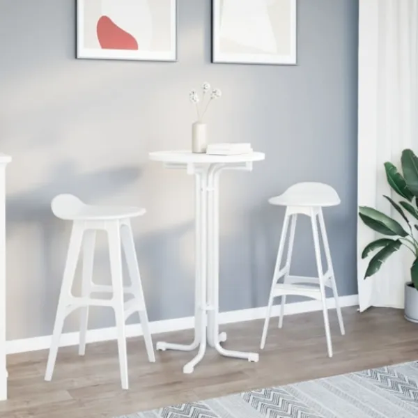 vidaXL Matgrupper>Matbord vit Ø60x110 cm konstruerat trä och stål
