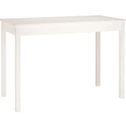 vidaXL Matgrupper>Matbord vit 110x55x75 cm massivt furuträ