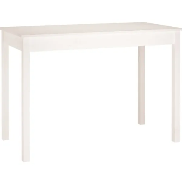 vidaXL Matgrupper>Matbord vit 110x55x75 cm massivt furuträ