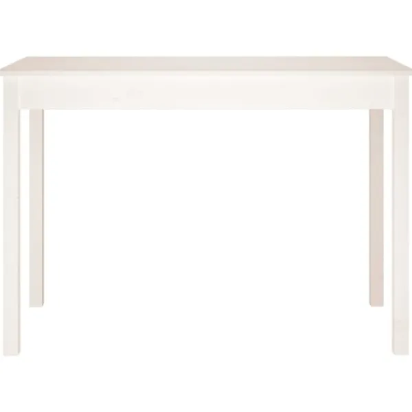 vidaXL Matgrupper>Matbord vit 110x55x75 cm massivt furuträ