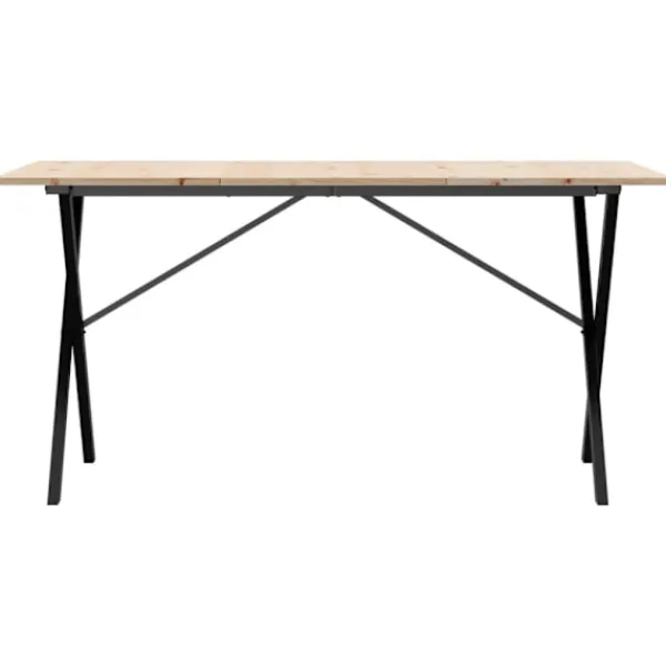 vidaXL Matgrupper>Matbord X-ram 140x80x75 cm massiv furu och stål
