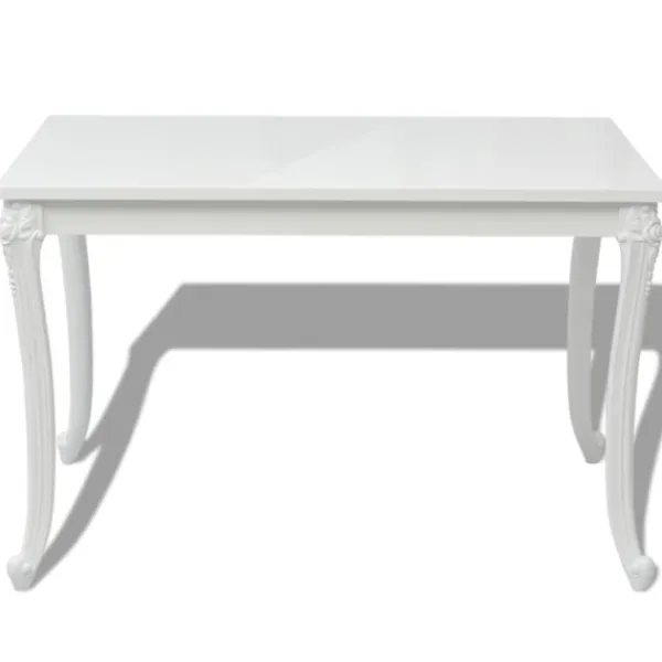 vidaXL Matbord>Matbord 116x66x76 cm vit högglans