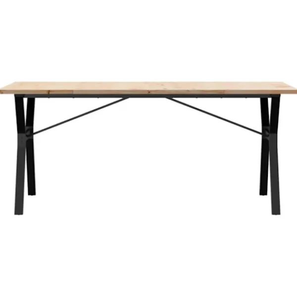 vidaXL Matgrupper>Matbord Y-ram 180x90x75,5 cm massiv furu och stål
