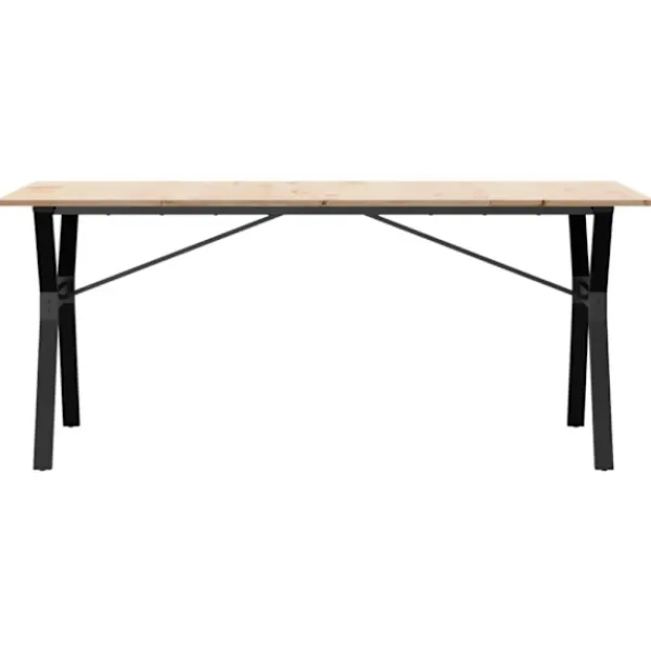 vidaXL Matbord>Matbord Y-ram 180x90x75 cm massiv furu och stål