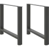 vidaXL Matbord>Matbordsben antracit 2 st 100x(72-73) cm stål