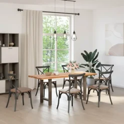 vidaXL Matbord>Matbordsben naturstål 2 st 60x(72-73) cm stål