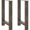 vidaXL Matbord>Matbordsben naturstål 2 st 50x(72-73) cm stål