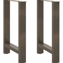 vidaXL Matbord>Matbordsben naturstål 2 st 50x(72-73) cm stål