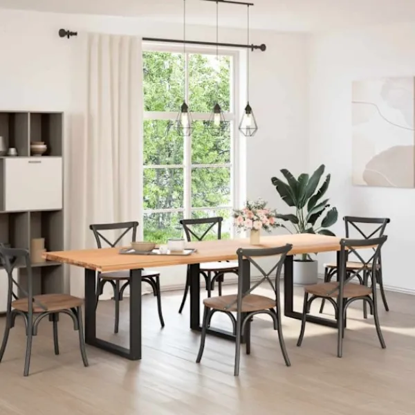 vidaXL Matbord>Matbordsben U-formade 3 st svarta 90x(72-73) cm stål