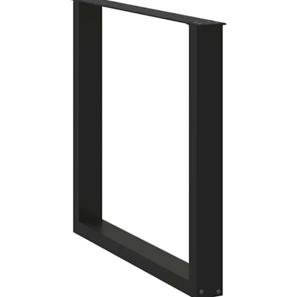 vidaXL Matbord>Matbordsben U-formade 3 st svarta 90x(72-73) cm stål