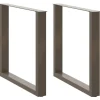 vidaXL Matbord>Matbordsben U-formade 2 st naturstål 80x(72-73) cm stål