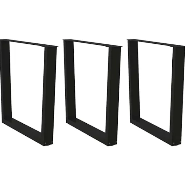 vidaXL Matbord>Matbordsben V-formade 3 st svarta 80x(72-73,3) cm stål