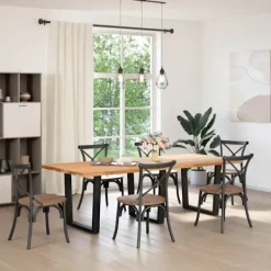 vidaXL Matbord>Matbordsben V-formade 3 st svarta 80x(72-73,3) cm stål