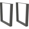 vidaXL Matbord>Matbordsben V-formade 2 st antracit 90x(72-73,3) cm stål