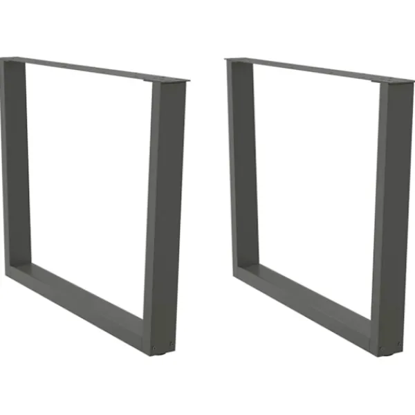 vidaXL Matbord>Matbordsben V-formade 2 st antracit 100x(72-73,3) cm stål