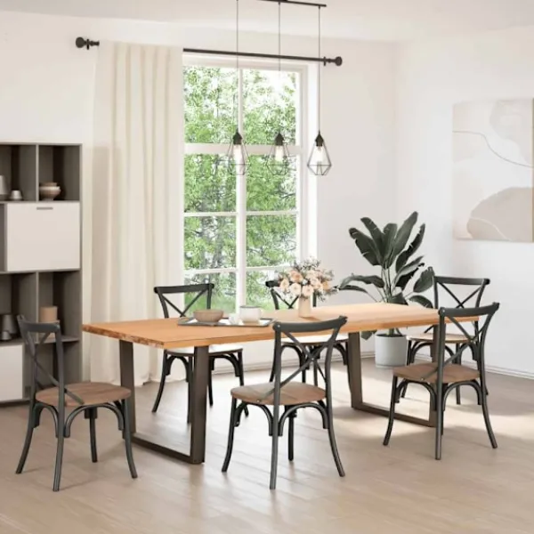 vidaXL Matbord>Matbordsben V-formade 2 st antracit 100x(72-73,3) cm stål
