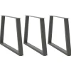 vidaXL Matbord>Matbordsben V-formade 3 st antracit 100x(72-73,3) cm stål