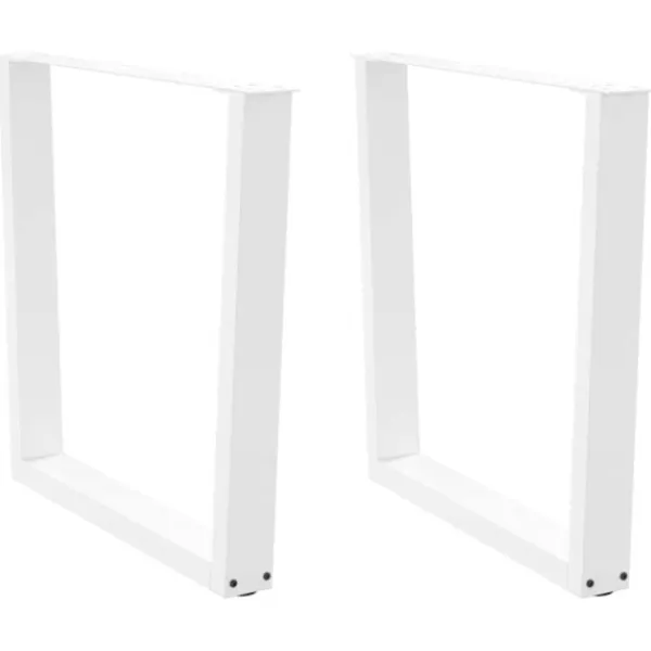 vidaXL Matbord>Matbordsben V-formade 2 st vita 90x(72-73,3) cm stål