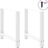 vidaXL Matbord>Matbordsben vita 2 st 70x(72-73) cm stål