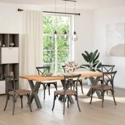 vidaXL Matbord>Matbordsben X-formade 3 st antracit 70x(72-73) cm stål