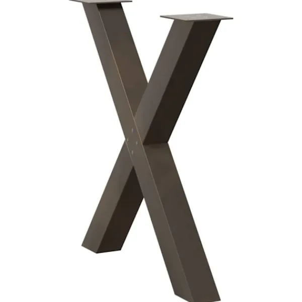 vidaXL Matbord>Matbordsben X-formade 2 st naturstål 70x(72-73) cm stål