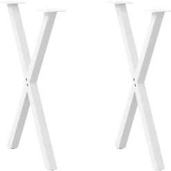 vidaXL Matbord>Matbordsben X-formade 2 st vita 50x(72-73) cm stål