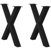 vidaXL Matbord>Matbordsben X-formade 2 st svarta 80x(72-73) cm stål
