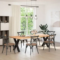 vidaXL Matbord>Matbordsben X-formade 2 st svarta 80x(72-73) cm stål
