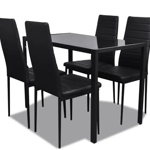 vidaXL Matgrupper>Matgrupp 5 delar svart