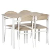 Northio Matgrupper>Matgrupp 5-Delat Matbordsset Med Träfibrer Mdf + Metall, Grå + Vit, 1 Bord + 4 Stolar