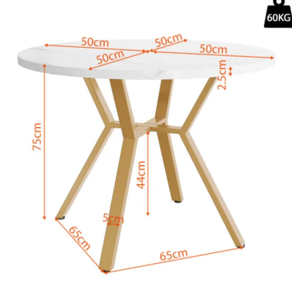 Matgrupper>Matsalsset, 5 delar, med marmorskiva och guldfärgade ben, 4 ergonomiska sammetsstolar, grön, modern rund design