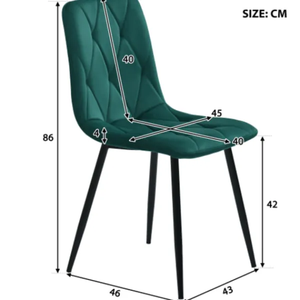 Matgrupper>Matsalsset, 5 delar, med marmorskiva och guldfärgade ben, 4 ergonomiska sammetsstolar, grön, modern rund design