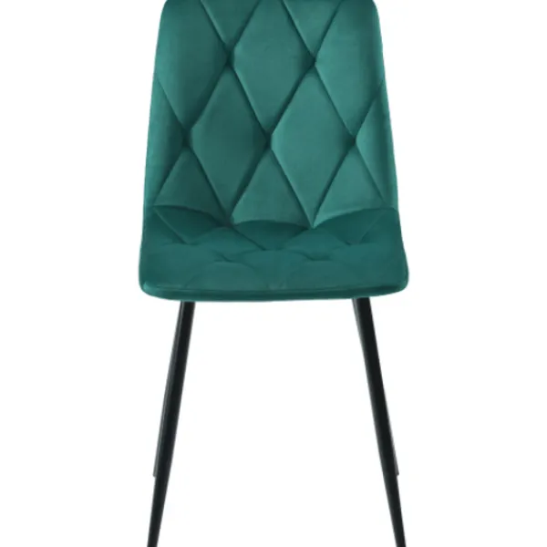 Matgrupper>Matsalsset, 5 delar, med marmorskiva och guldfärgade ben, 4 ergonomiska sammetsstolar, grön, modern rund design