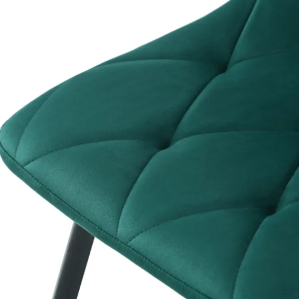 Matgrupper>Matsalsset, 5 delar, med marmorskiva och guldfärgade ben, 4 ergonomiska sammetsstolar, grön, modern rund design