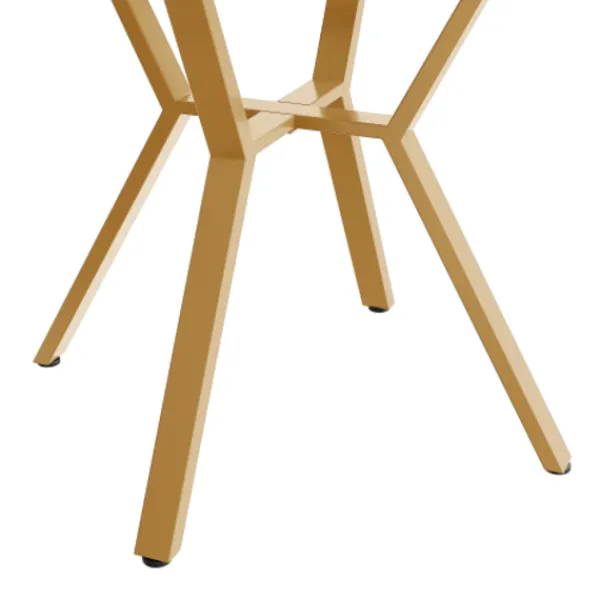 Matgrupper>Matsalsset, 5 delar, med marmorskiva och guldfärgade ben, 4 ergonomiska sammetsstolar, grön, modern rund design