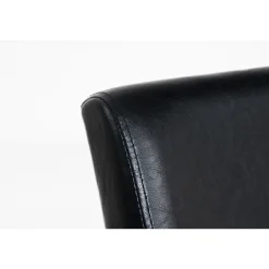 BellaFurn Stolar>Matsalstol Konstgjord läder - Matsstol - Bekvämt högt ryggstöd, underhåll - vänlig design | Färg: Svart | Basfärg: svart