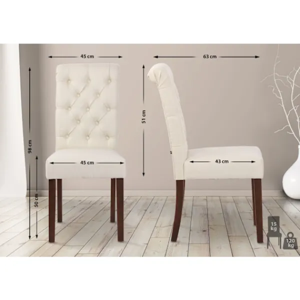 BellaFurn Stolar>Matsalstol Velvet - Matsstol - Hög sittplatskomfort, underhåll - vänlig polyester | Färg: Crème | Material: damm