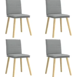 vidaXL Matgrupper>Matstolar 4 st ljusgrå tyg