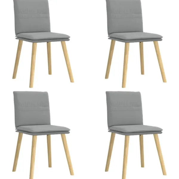 vidaXL Matgrupper>Matstolar 4 st ljusgrå tyg
