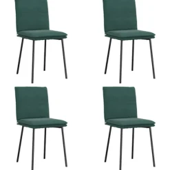 vidaXL Matgrupper>Matstolar 4 st mörkgrön sammet