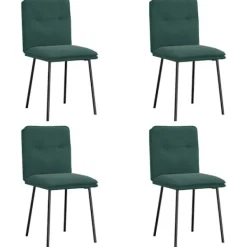 vidaXL Matgrupper>Matstolar 4 st mörkgrön sammet