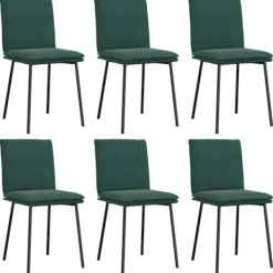 vidaXL Matgrupper>Matstolar 6 st mörkgrön sammet