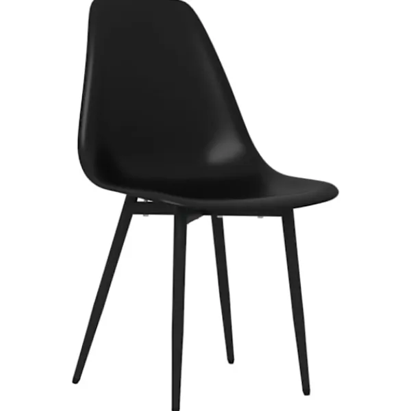 vidaXL Matgrupper>Matstolar 6 st svart PP