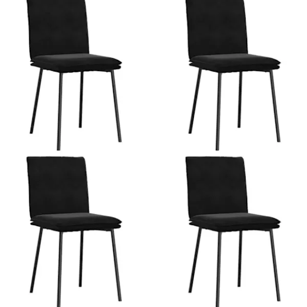 vidaXL Matgrupper>Matstolar 4 st svart sammet