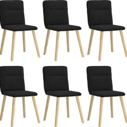 vidaXL Matgrupper>Matstolar 6 st svart tyg